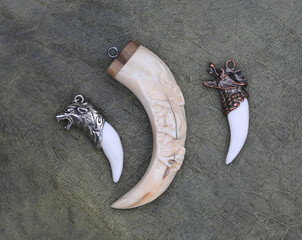 pendant with tooth isolated on background