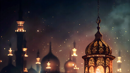 Fototapeta premium Muharram background, Islamic culture and religion, holiday, poster, template, card design