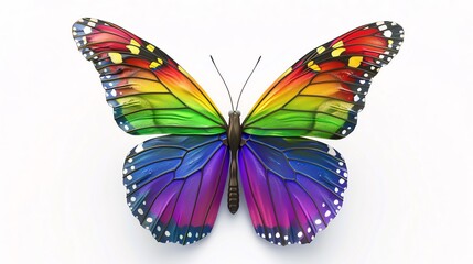 Purple Emperor Butterfly featuring a striking rainbow design on its open wings, celebrating LGBTQIA pride and majesty