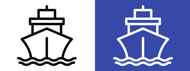 Maritime Ship Icon for Sea Travel, Nautical Themes, and Ocean Transportation