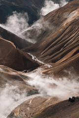 Kerlingarfj&ouml;ll geothermal nature reserve in Iceland. Geothermal park among the mountains.
