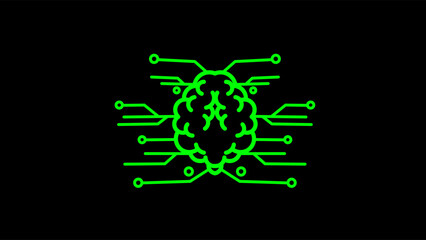 brain's or human's artificial intelligence. Vector illustration