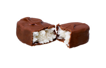 Chocolate bar with white filling