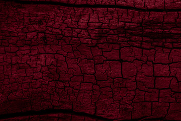 cracked wood red background or texture