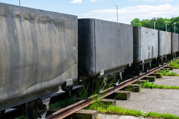 Naklejka premium mine railway wagons, black steel