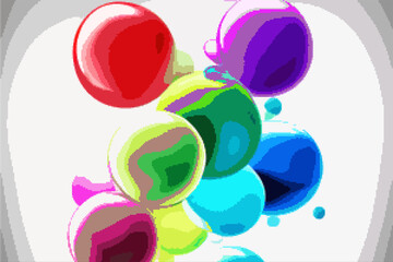 Background with circles in pixel art style