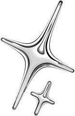 Y2K Metallic Chrome 2000s Retro Vintage PNG Graphic Element 