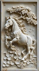 Beautiful animal 3d relief wallpaper. Mural wallpaper. AI generated illustration