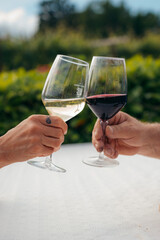two glasses of wine
