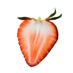 Sliced Strawberry Isolated on Transparent Background