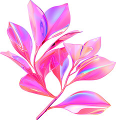 Pink and Purple Metallic Glossy Abstract PNG Object Element