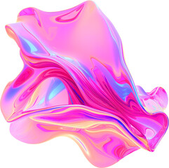 Pink and Purple Metallic Glossy Abstract PNG Object Element