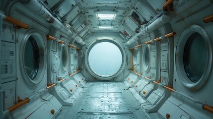 Futuristic View from Inside a Spaceship: Gazing Out into the Vastness of Space
