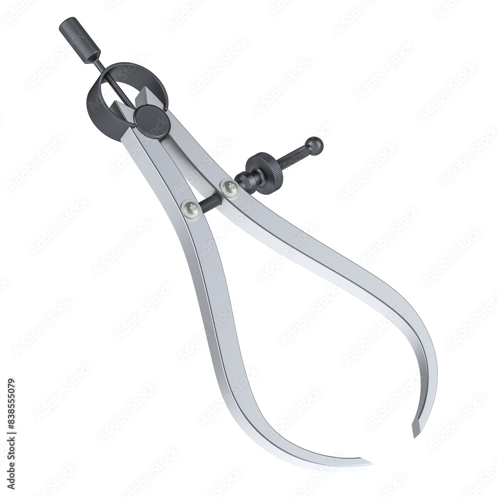 Poster outside caliper, 3d rendering isolated on transparent background