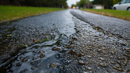 Fototapeta premium storm water, rain water, road