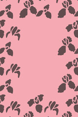 Vector. Hand drawn floral pattern. Vertical background, copy space for text. Template for postcard, wedding and party invitation, flyer, cover, brochure, social media post, magazine, poster, banner.