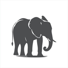 elephant silhouette isolated on white