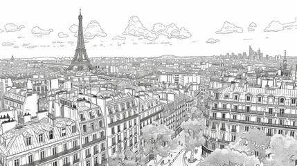 Colouring landscape of Paris