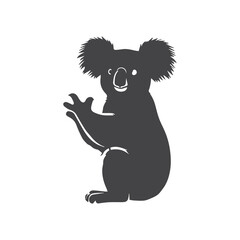 black and cartoon illustration of a squirrel