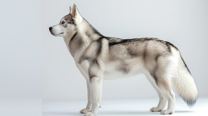 Fototapeta premium siberian husky dog isolated on white background