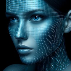 In einer blauen Matrix