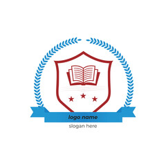 Learning Center Logo Design or book logo design template