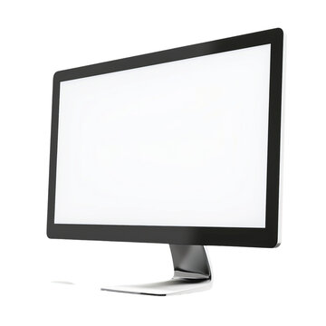 recommend clip art: Isolated image of a modern computer monitor with a blank white screen isolated on white background, transparent background