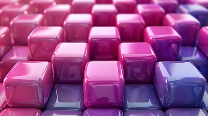 Obraz premium 3D illustration featuring a pattern of pink and purple cubes