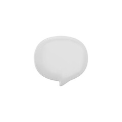 3D glossy white empty speech bubble, vector render rounded shape text bubble, volume dialogue cloud, chat message icon