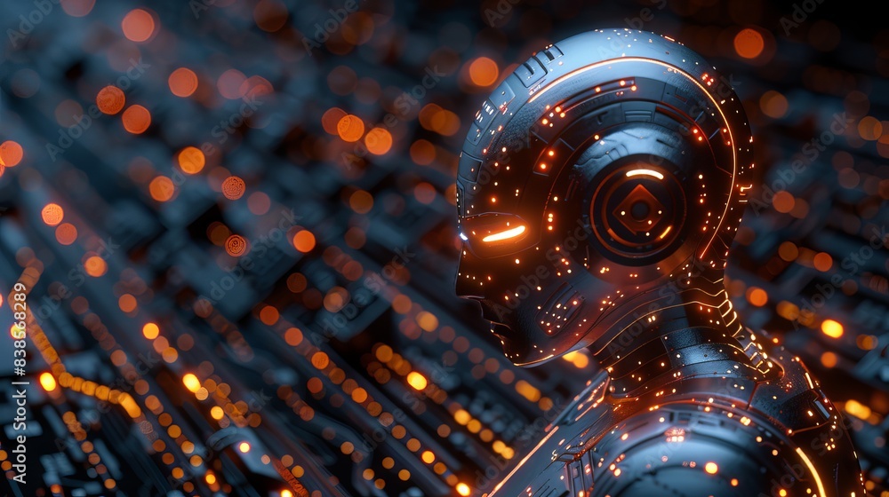 Poster ai artificial intelligence concept deep learning and digital transformation