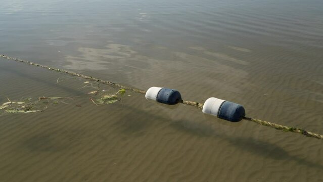 rope with floats on a swimming beach, Boyd Lake State Park, Colorado