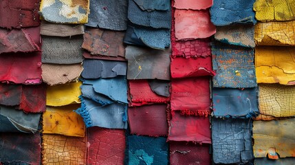 Colored scraps of carpet