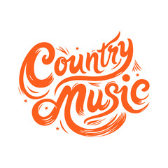 Obraz premium country music typography for print. beautiful inscription on a white background. vector