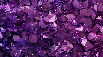 The closeup of a purple glitter flake featuring small intricate details and a mesmerizing sheen - Powered by Adobe