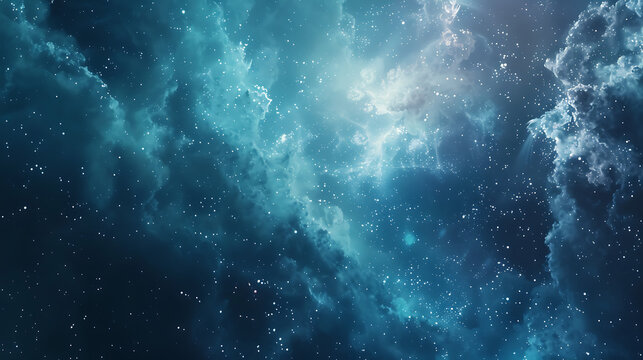 a digital graphic of a starry night sky. It features various shades of blue and white, representing clusters of stars and nebulae