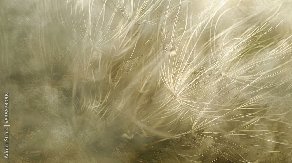 Poster the textured surface of a dandelion puff with its wispy fibers creating a fuzzy cloudlike effect