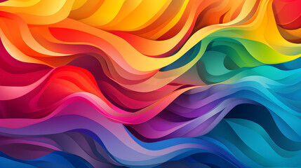 Obraz premium Abstract rainbow pride month background with colorful wavy design for LGBTQIA banner.