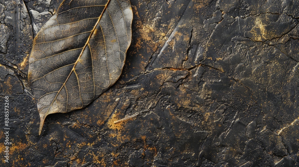 Poster the leafs texture is a mix of smooth and rough with areas that are glossy and reflective while other