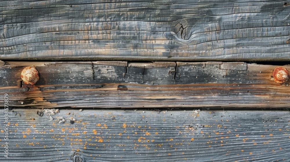 Poster worn edges a detail shot of a section of weathered wooden planks displaying a rough and frayed edge 