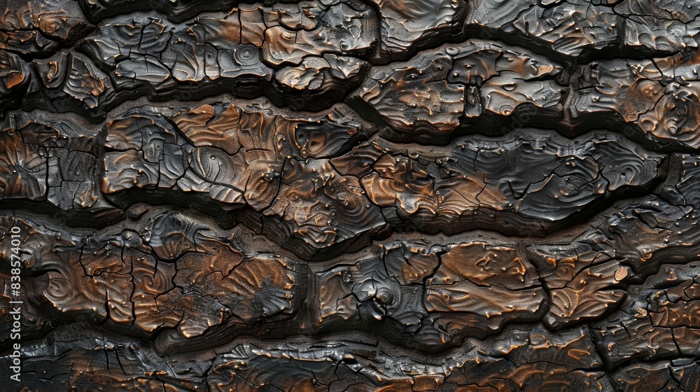 Poster the textured pattern on a plastic panel resembling tree bark with rough raised lines and crevices