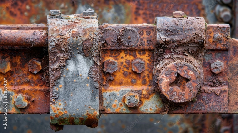 Poster a close up of a rusted metal bracket showcases the intricate patterns and textures that have formed 