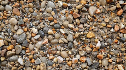 The rough and pebbled surface of a plastic panel resembling a mix of sand and gravel
