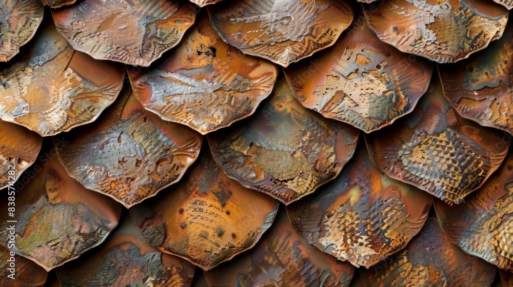 Poster as the rust creeps along the seamless curves of the metal it forms a crusted texture that resembles 