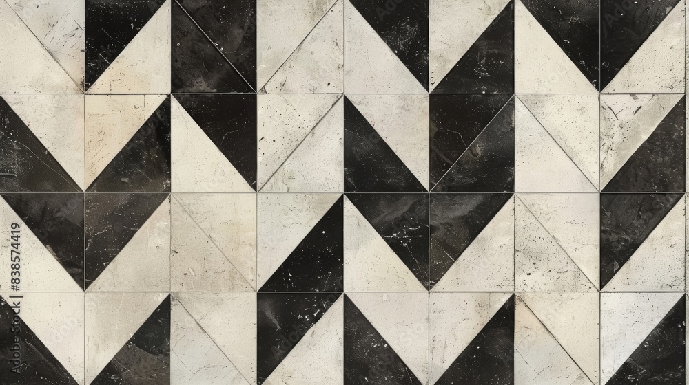 Poster herringbone checkerboard a classic herringbone pattern in shades of black and white with alternating
