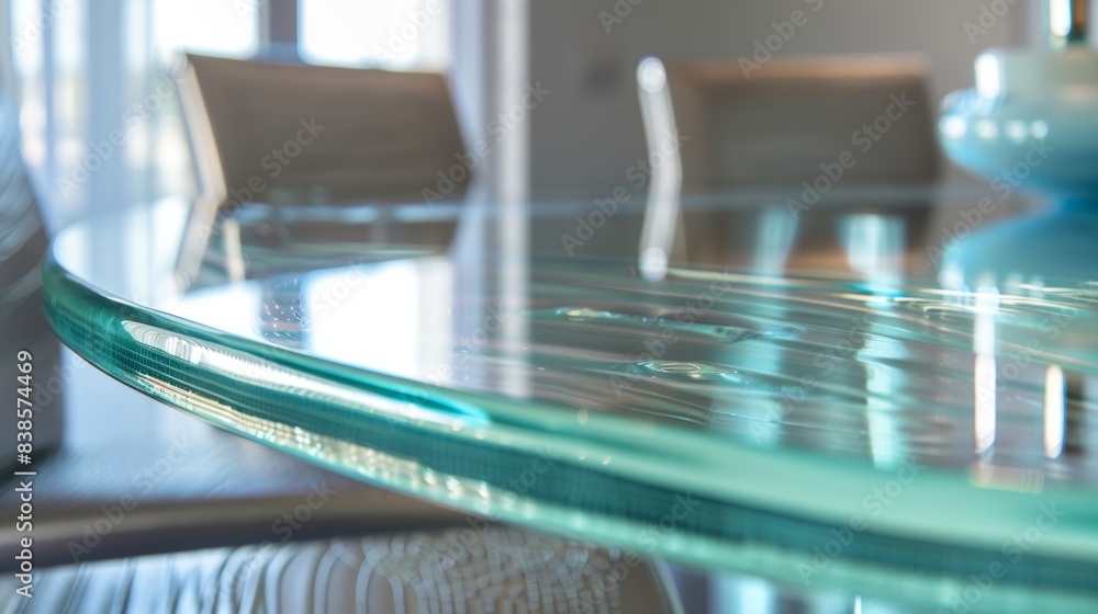 Poster the sleek polished surface of the glass tabletop seems to almost invite touch with its cool and invi