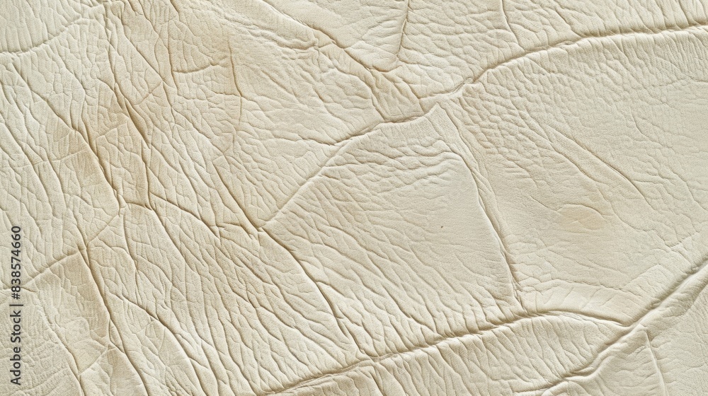 Poster pale cream leather with a rough tree barklike texture adding a rugged and natural element to the emb