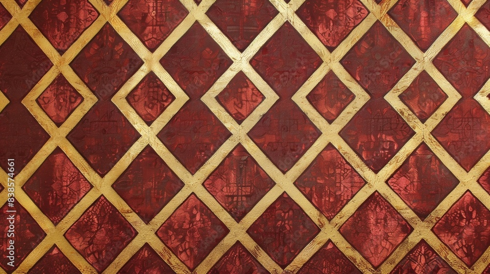 Poster the texture of this patterned fabric wallpaper showcases a repeating geometric pattern in bold shade
