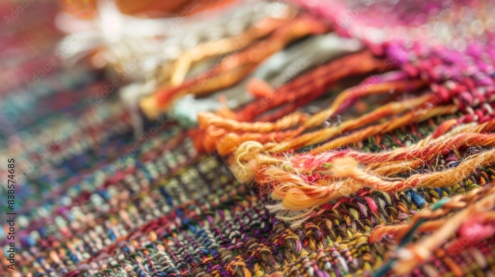 Poster woven with a mix of thick and thin threads this tablecloth has a tactile surface that is both sy and