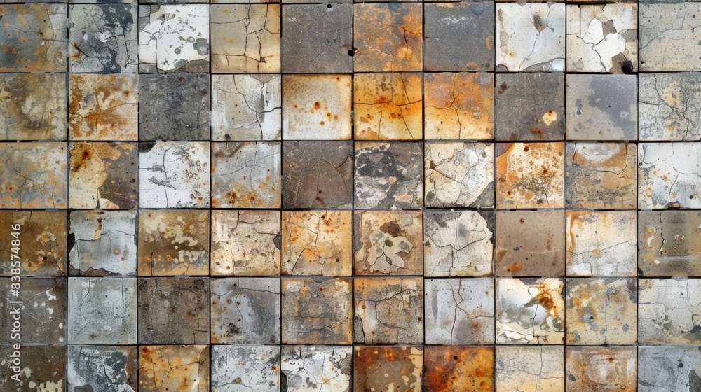 Poster stained and discolored tiles the image shows a section of the tiled wall with visibly stained and di
