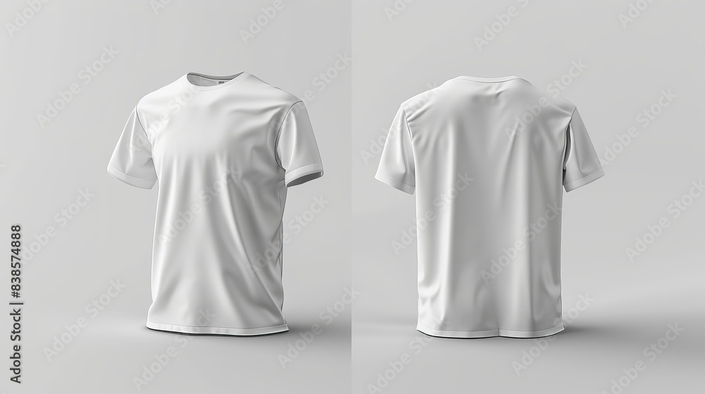 Poster mens blank short sleeve tshirt mockup in front and back views design presentation for print 3d illus